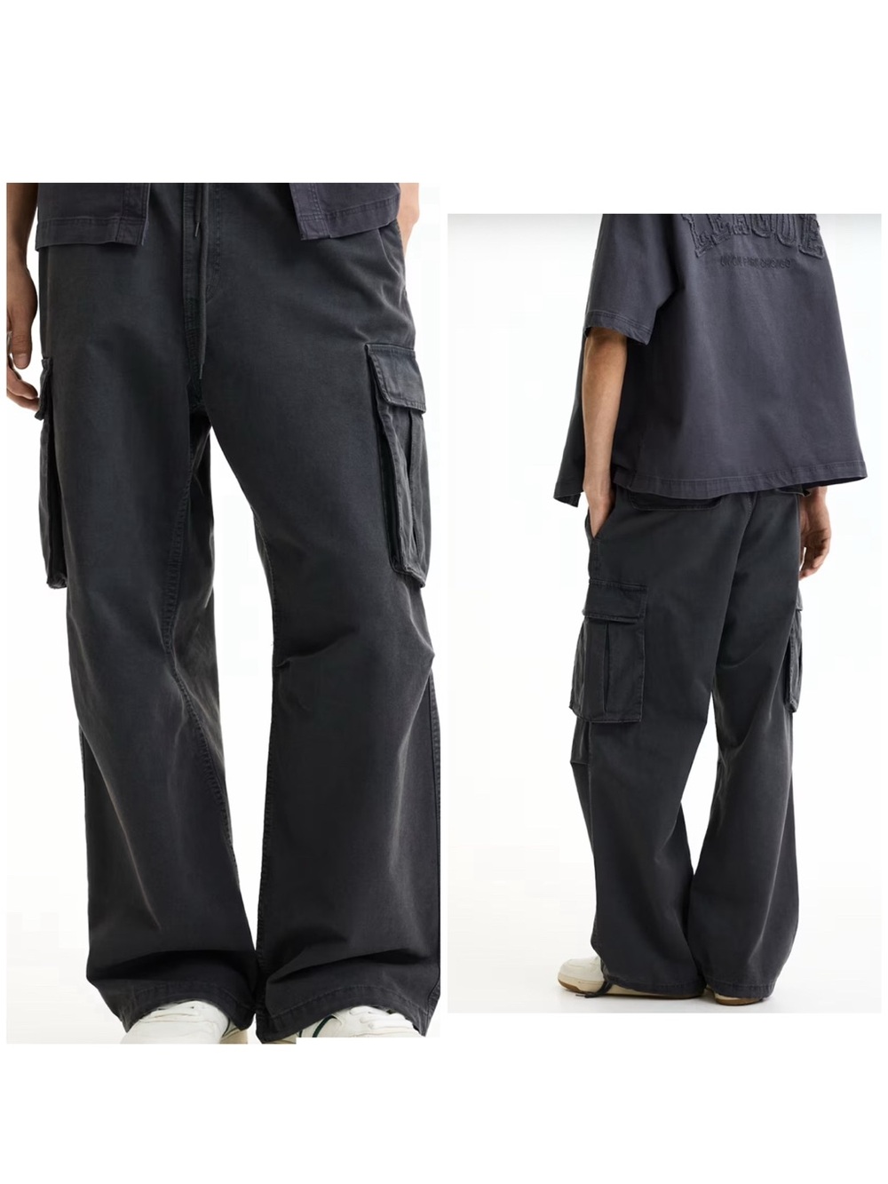 H&M Black loose Fit Cargo Pants